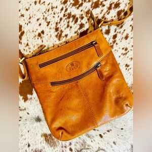 Rowallan Leather Slim Cross Body Bag - Style: 31-1840 Supatra - Cognac